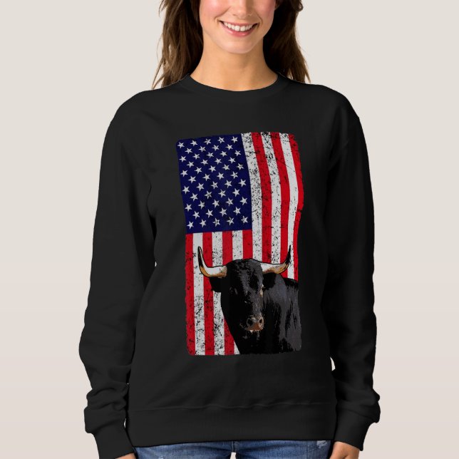 Sudadera Usa Bull Bull Tee Mujeres Americanas valientes (Anverso)