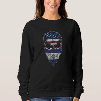 Sudadera USA El Salvador Roots  Salvadorean American Flag S