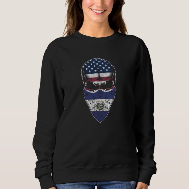 Sudadera USA El Salvador Roots  Salvadorean American Flag S (Anverso)