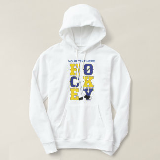 Sudadera Usa espíritu deportivo de hockey azul y amarillo