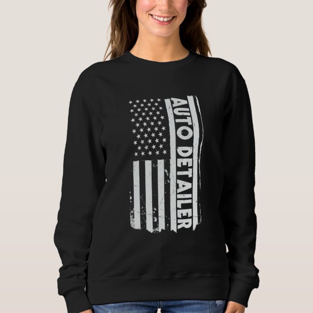 Sudadera USA Flag Auto Detailer Apparel Car Polish America (Anverso)