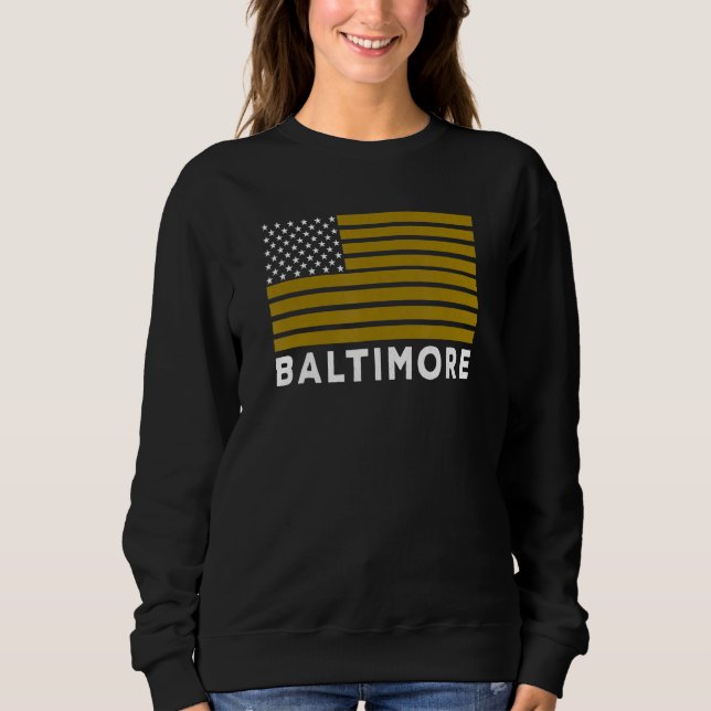 Sudadera USA Flag Baltimore Purple Baltimore American Flag  (Anverso)