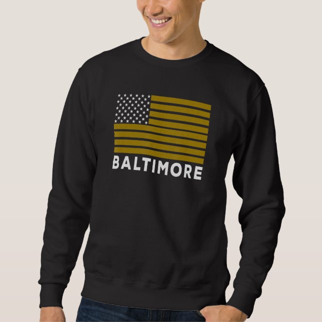 Sudadera USA Flag Baltimore Purple Baltimore American Flag  (Anverso)