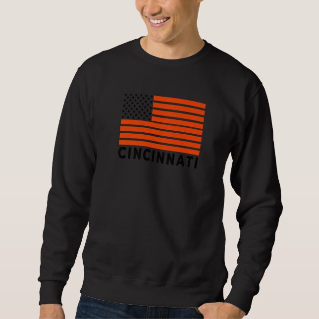 Sudadera USA Flag Cincinnati Orange & Black Cincinnati Amer (Anverso)