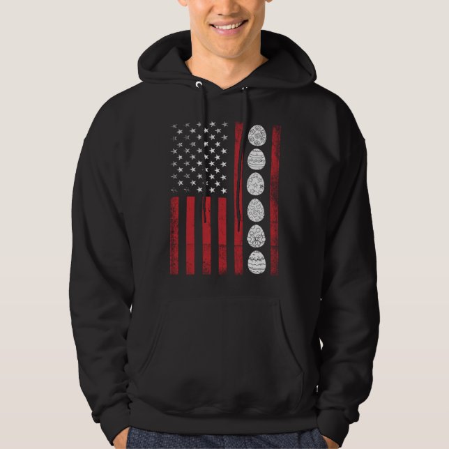 Sudadera USA Flag Egg Bunny Ears American Easter Sunday  2 (Anverso)