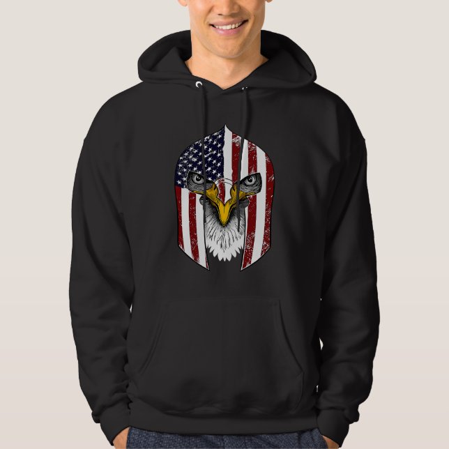 Sudadera USA Flag Gladiator Helmet Declaration of Independe (Anverso)