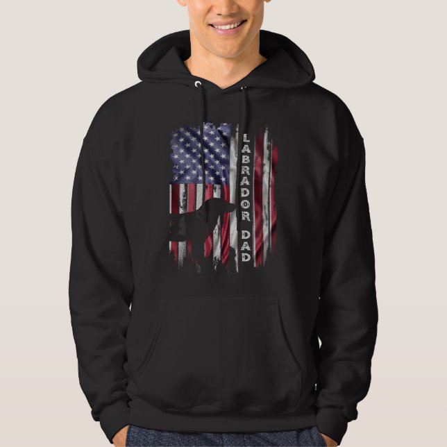 Sudadera USA Flag Proud Labrador Retriever Lab Dad Silhouet (Anverso)