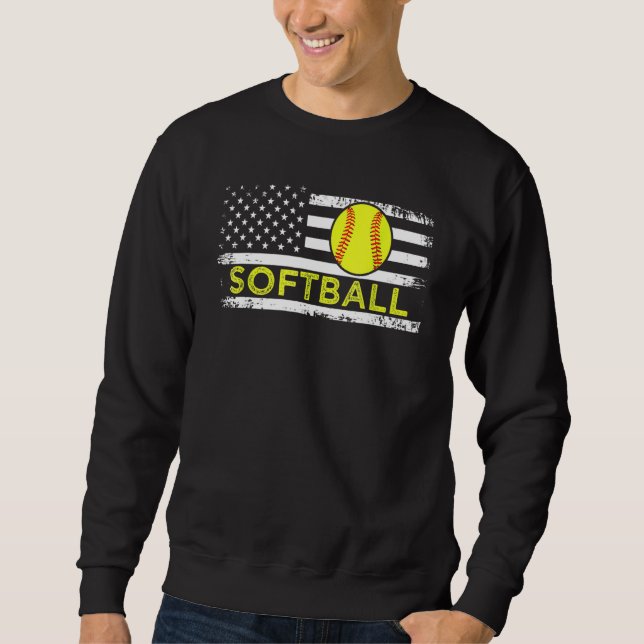 Sudadera USA Flag Softball American Patriot US Flag Softbal (Anverso)