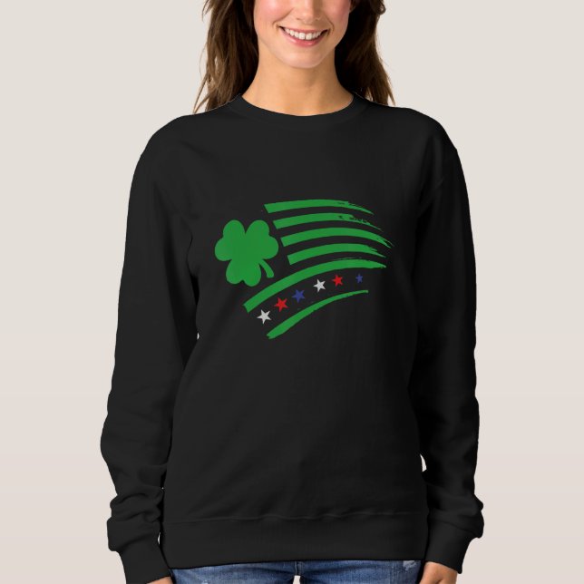 Sudadera USA Irish Flag  Clover Shamrock  Ireland America (Anverso)