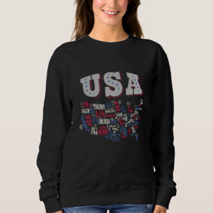 Sudadera USA Map Estados Unidos