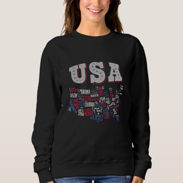 Sudadera USA Map Estados Unidos (Anverso)