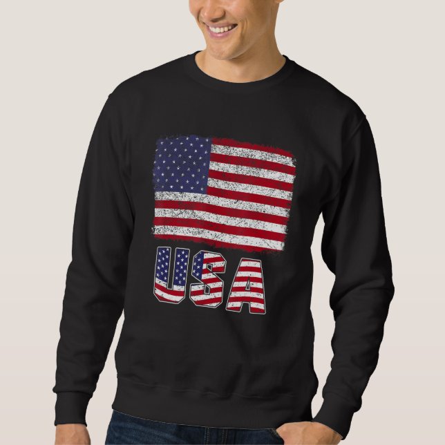 Sudadera USA Patriotic American Flag For Men Women Kids Boy (Anverso)