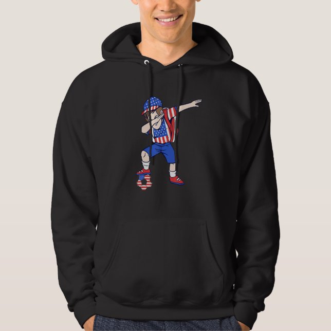 Sudadera USA Soccer Player America Dabbing American Boy (Anverso)