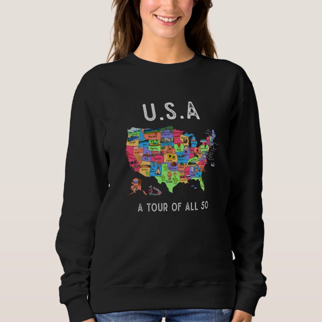 Sudadera USA Travel  Visit 50 States Map  2 (Anverso)