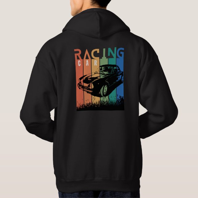 Sudadera Usa tu deporte, Carreras de coches (Reverso)