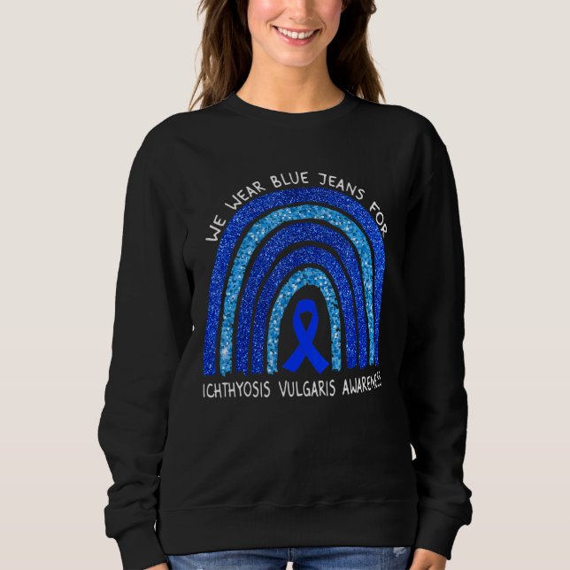 Sudadera Usamos Cinta De Jeans Azules Para Ichthyosis Vulga (Anverso)