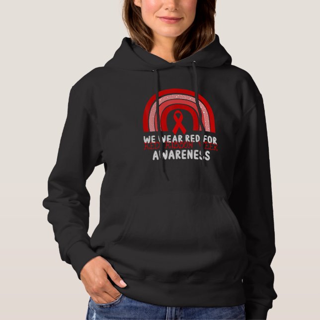 Sudadera Usamos Rojo Para La Semana De La Cinta Roja Leopar (Anverso)