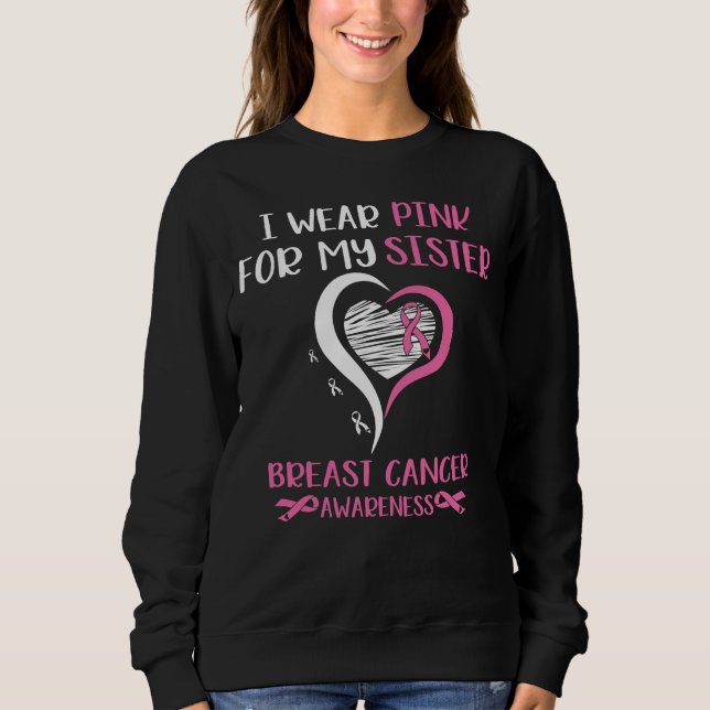 Sudadera Usar Cinta Rosa Hermana Cinta Cáncer de Mama Guerr (Anverso)