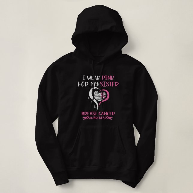 Sudadera Usar Cinta Rosa Hermana Cinta Cáncer de Mama Guerr (Diseño del anverso)