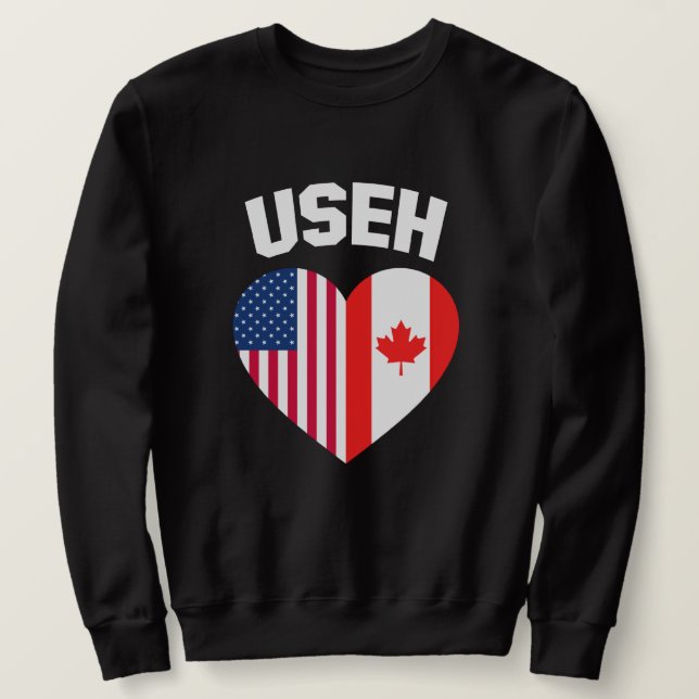 Sudadera USEH América Bandera de Canadá Canadiense gracioso (Anverso del diseño)