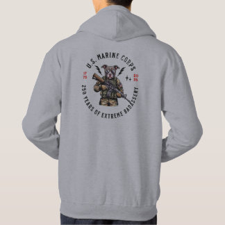 Sudadera USMC 250 Years of Badassery Camo Dog Hoodie