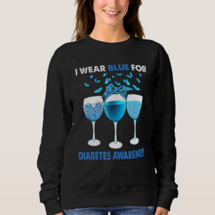 Sudadera Uso Azul Para Diabetes Gafas De Conciencia De Vino