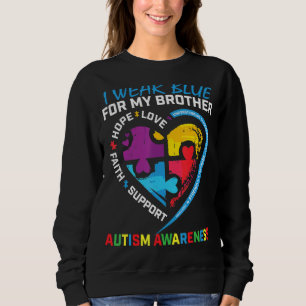 Sudadera Uso Azul Para Mi Hermano Autismo Rompecabezas De C