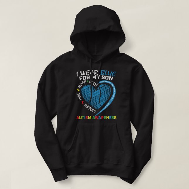 Sudadera Uso Azul Para Mi Hijo Autismo Conciencia A Los Pad (Diseño del anverso)