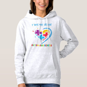 Sudadera Uso el azul para la conciencia de autismo de mi di