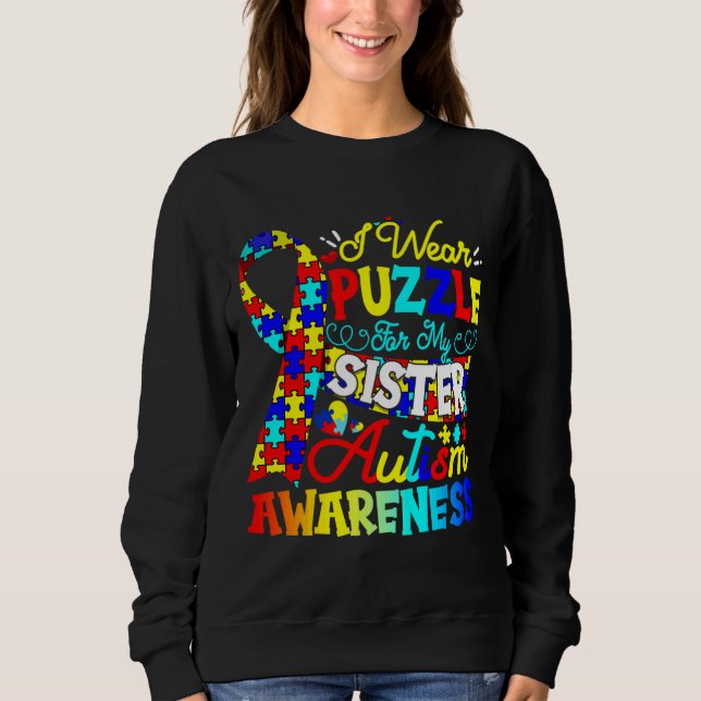 Sudadera Uso El Rompecabezas Para Mi Hermana Conciencia Sob (Anverso)