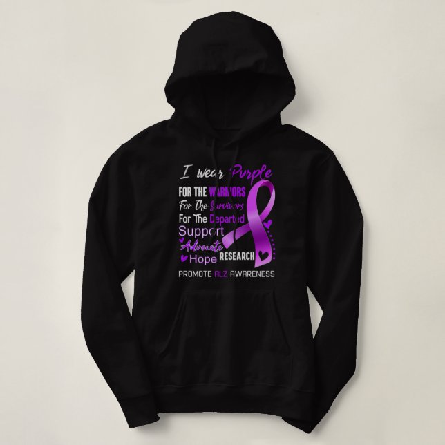 Sudadera Uso Morado Para Alz Apoyo A La Conciencia Alz Warr (Diseño del anverso)