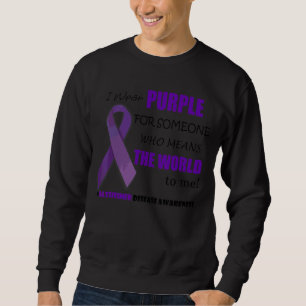 Sudadera Uso Púrpura Alzheimer Dementia Conciencia Púrpura