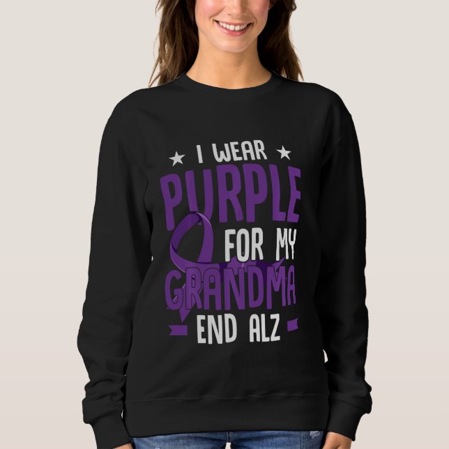 Sudadera Uso Púrpura Para Mi Abuela Fin Alz Alzheimer Awa (Anverso)