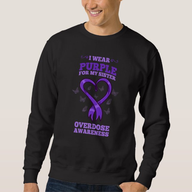 Sudadera Uso Púrpura Para Mi Hermana Conciencia Sobre La So (Anverso)