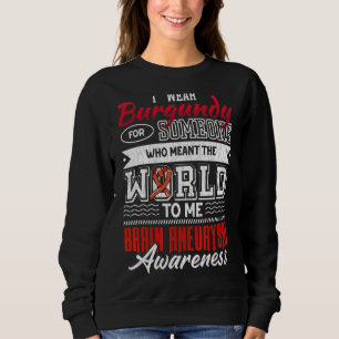 Sudadera Uso Rojo Oscuro Para Alguien Awarene De Aneurysmo