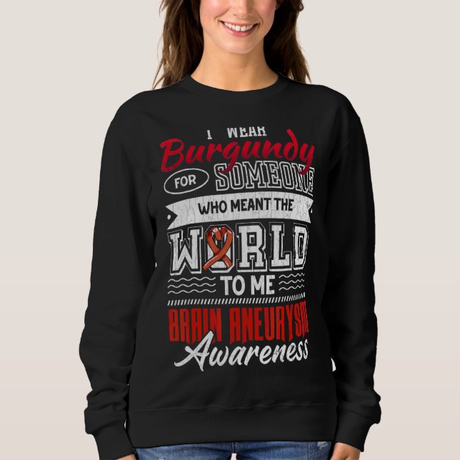 Sudadera Uso Rojo Oscuro Para Alguien Awarene De Aneurysmo  (Anverso)