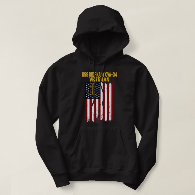 Sudadera USS Oriskany CVA-34 Aircraft Carrier Veteran Day F (Diseño del anverso)