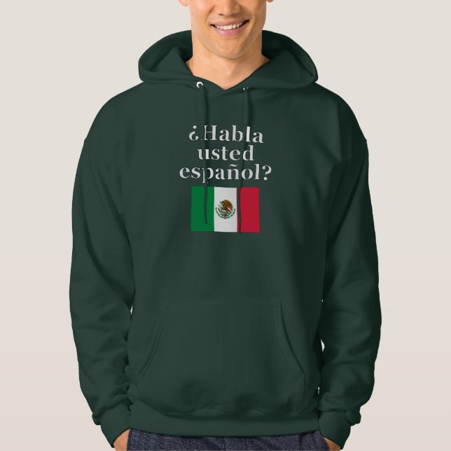 Sudadera ¿Usted habla español? en español. Bandera (Anverso)