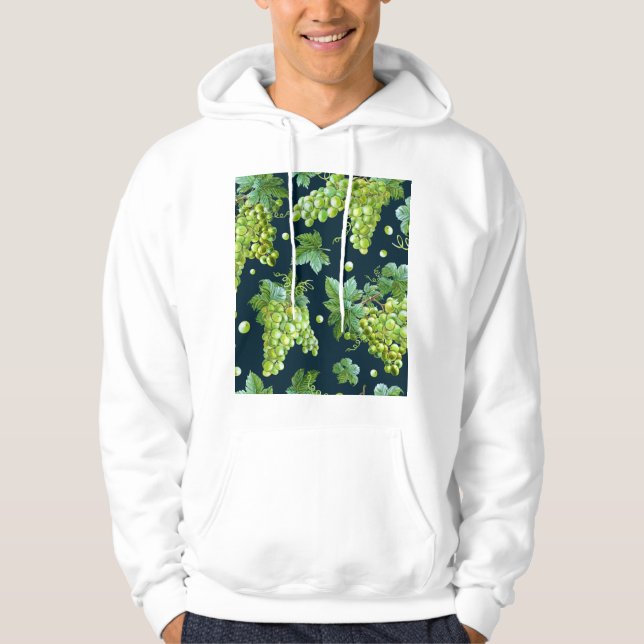 Sudadera Uva verde: Patrón oscuro de acuarela (Anverso)