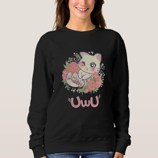 Sudadera Uwu Cat Kwaii Cute Japan Anime (Anverso)