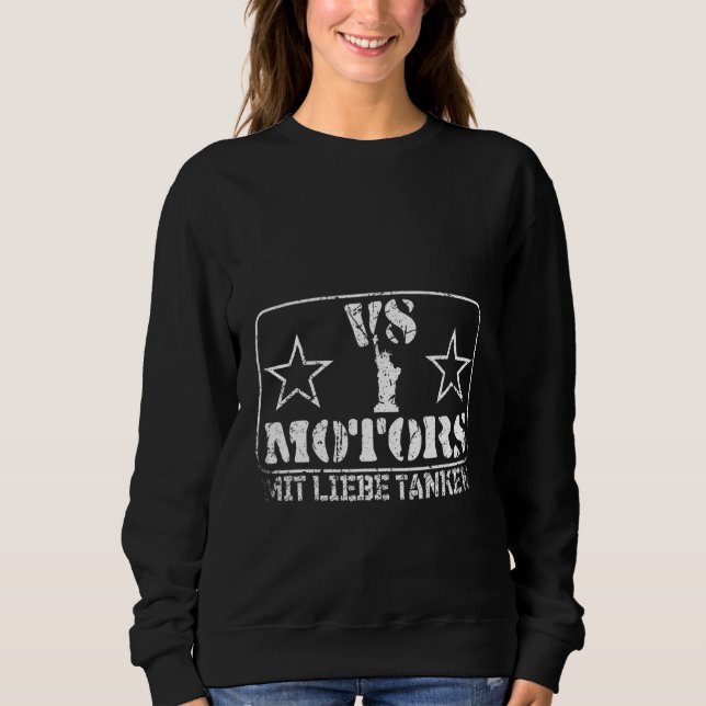 Sudadera V8 engine, US car, driver machine mechanic lover (Anverso)