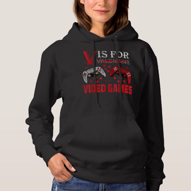 Sudadera V Es Para Videojuegos Funny Día de San Valentín Ga (Anverso)