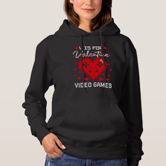 Sudadera V Es Para Videojuegos Funny Día de San Valentín Ga (Anverso)