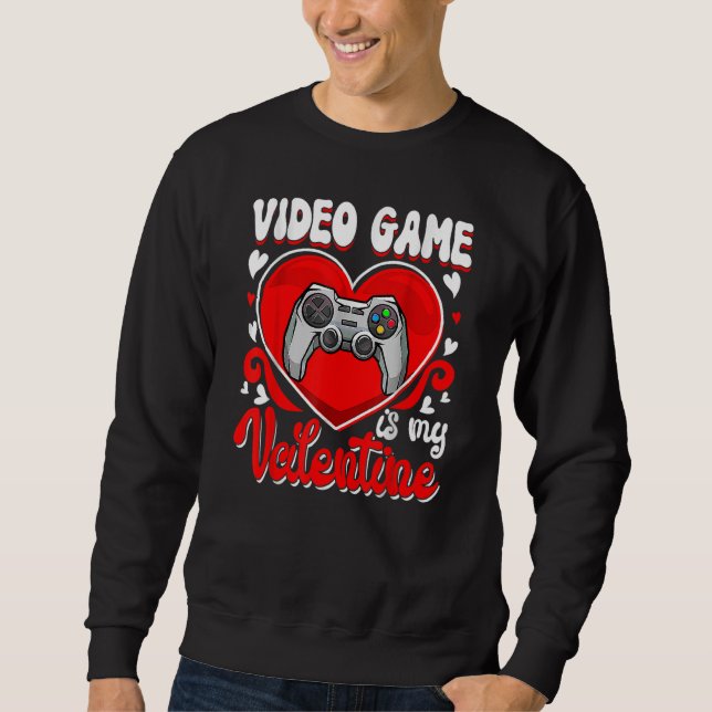 Sudadera V Is For Valentines Video Games For Boy Men Teens (Anverso)