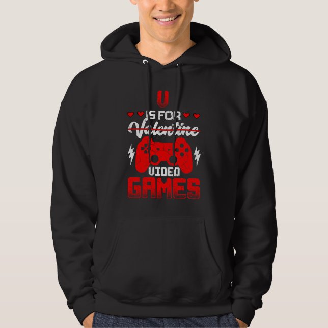 Sudadera V Is For Video Games  Valentines Day Gamer Boy Men (Anverso)