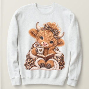 Sudadera Vaca acogedora de las Tierras Altas Libro de café