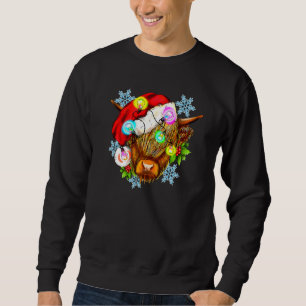Sudadera Vaca Altas Tierras de Navidad Occidental Luz de Na