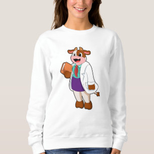 Sudadera Vaca como enfermera con libro
