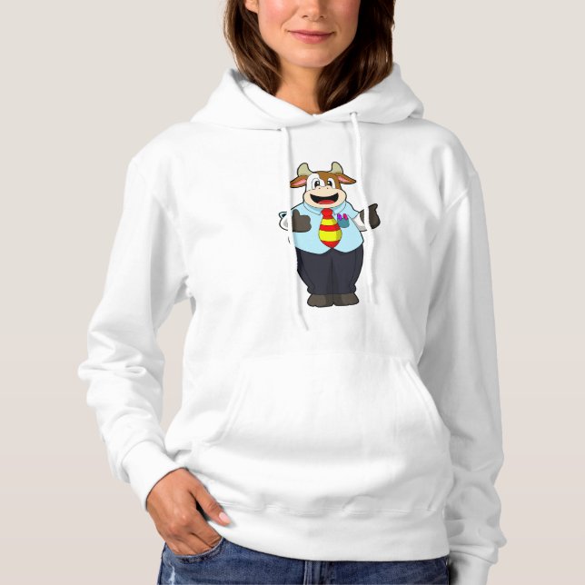 Sudadera Vaca como profesora con empate (Anverso)
