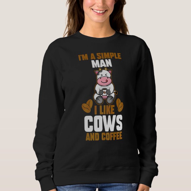 Sudadera Vaca de café para hombres (Anverso)